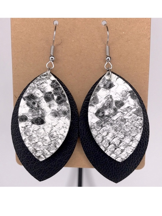 Fashion Jewelry Jewelry - Faux Leather Dangle Earrings Snake Skin Pattern Fashion Jewelry